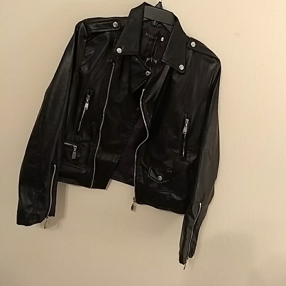 Black leather jacket